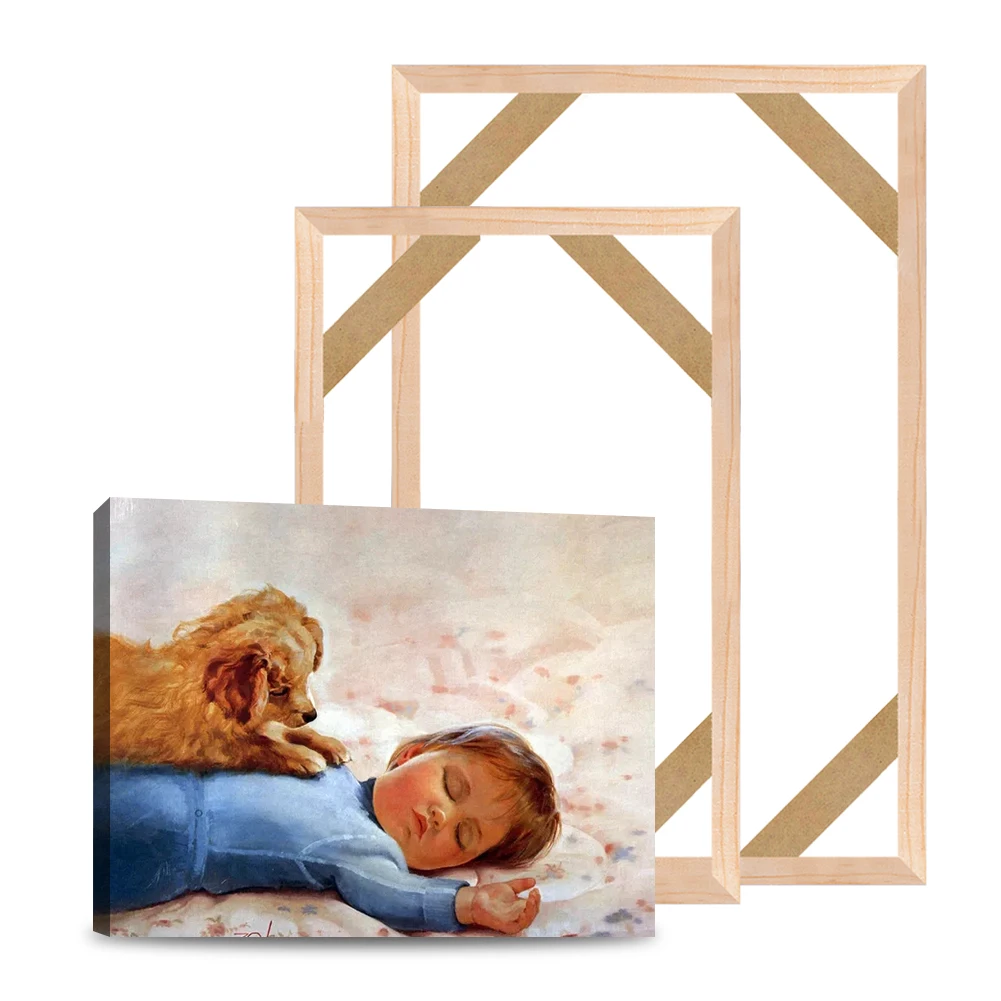 

Wooden Frame For Canvas Oil Painting Nature Wood DIY Canvas Frame Picture Frame For Bar Oil Painting Wall Art Multiple Sizes