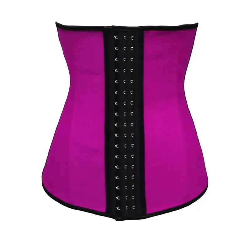 

New Full Body Waist Corsets Plus Size Blue/Rosy/Purple/Black 4 Steel Bone Support Trilayer Rubber Waist Cincher