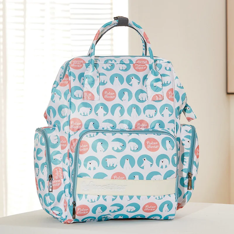 

Модная Водонепроницаемая нейлоновая сумка с принтом для мамы, вместительный рюкзак, сумка для матери и ребенка, сумка для подгузников