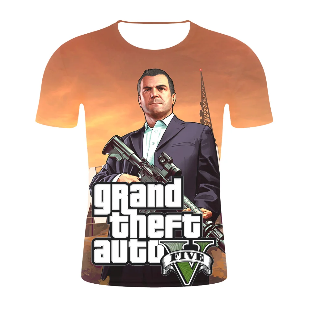 Grand Theft Auto GTA Футболка Мужская Уличная Длинная с 5 мужская и женская известный