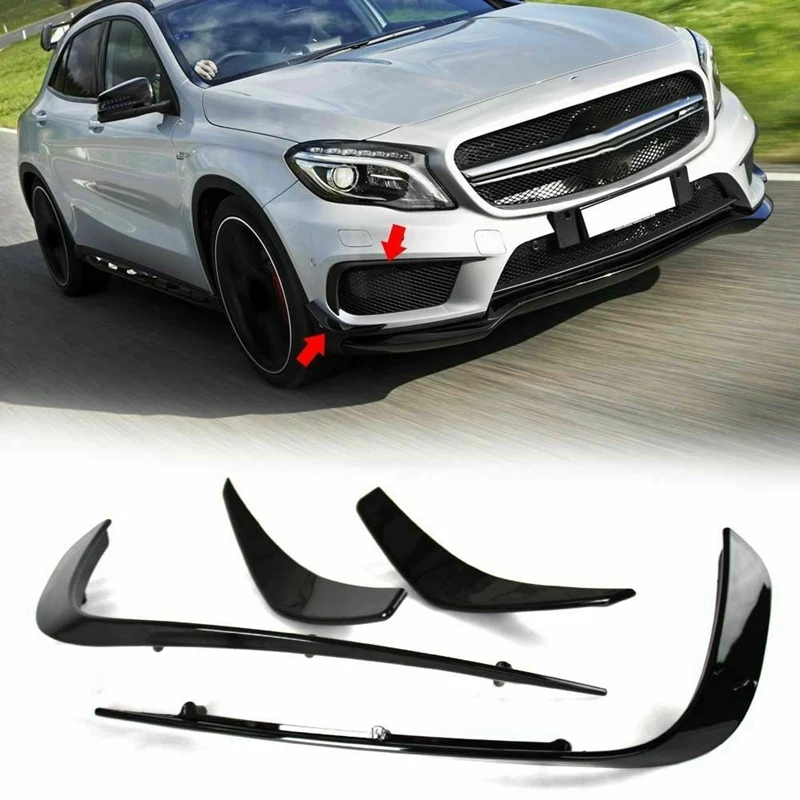 Черные передние закрылки спойлер для Mercedes BENZ GLA W156 X156 2014 2016|Наклейки на
