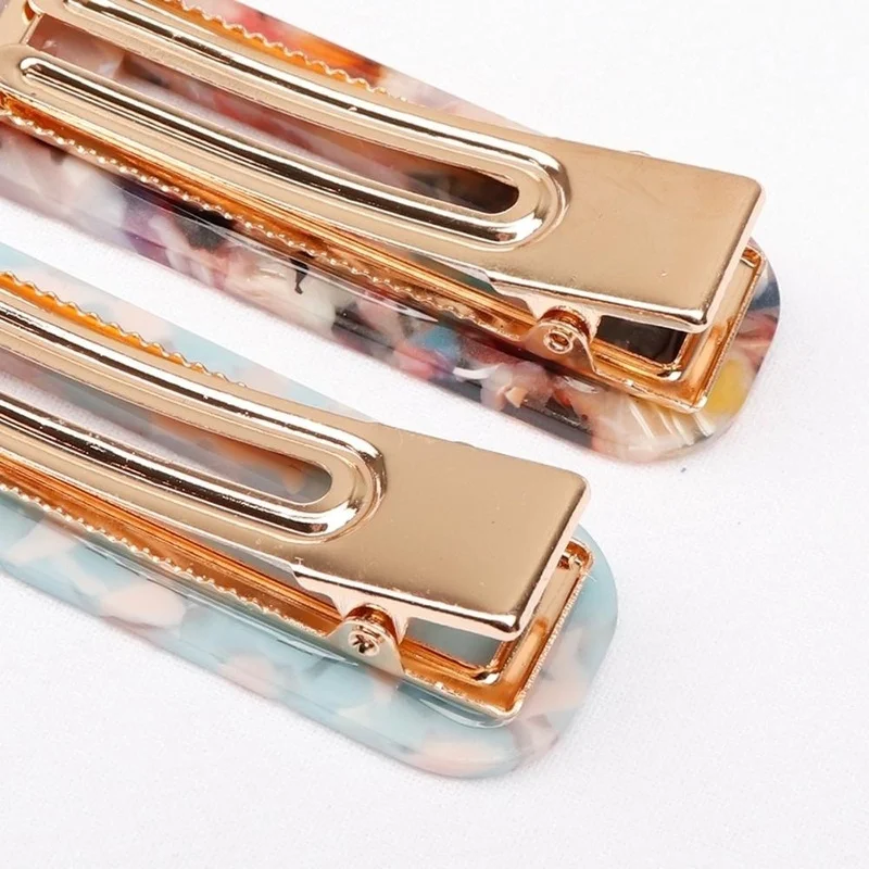 

Marble Textured Leopard Print Hair Clips for Women Japanese Style Geometric Water Drop Side Hair Clip for Girl Hair Barrettes