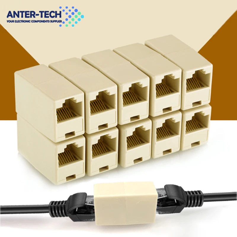 3pcs Universal RJ45 Cat5 8P8C Socket Connector Coupler For Extension Broadband Ethernet Network LAN Cable Joiner Extender Plug |