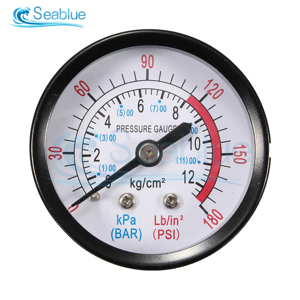 Манометр 1/4 1/8 BSP с резьбой 0-180 PSI 0-12 манометр двойная шкала для воздушного