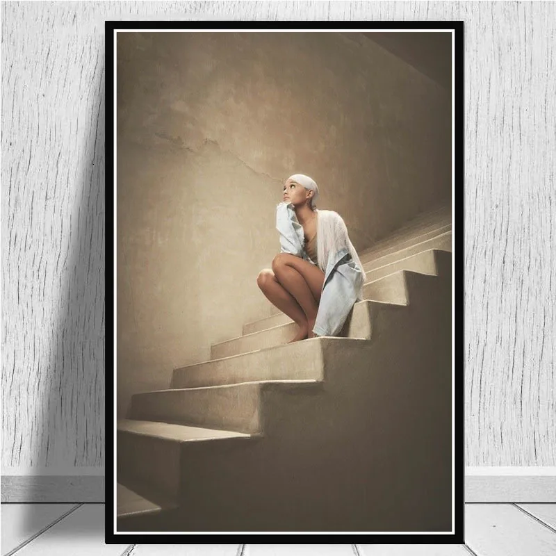 Горячие Ариана Гранде плакаты и принты живопись, каллиграфия фотографии на стене абстрактные декорации Декор для дома Cuadro Decorativo - Цвет: Navy Blue