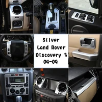 car interior refit full set of accessories for land rover discovery 3 lr3 2004 2009 silver center console frame decorative panel