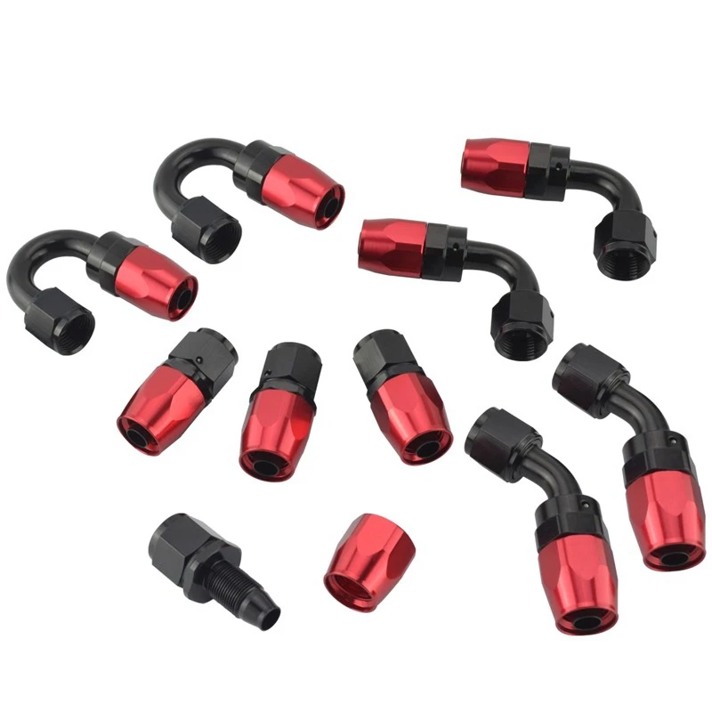 5 Meter AN8 Nylon &amp Stainless Steel Braided Hose+8AN Hose End Adaptor Fittings Kit Oil/Fuel/Water Line Black&ampRed | Автомобили и