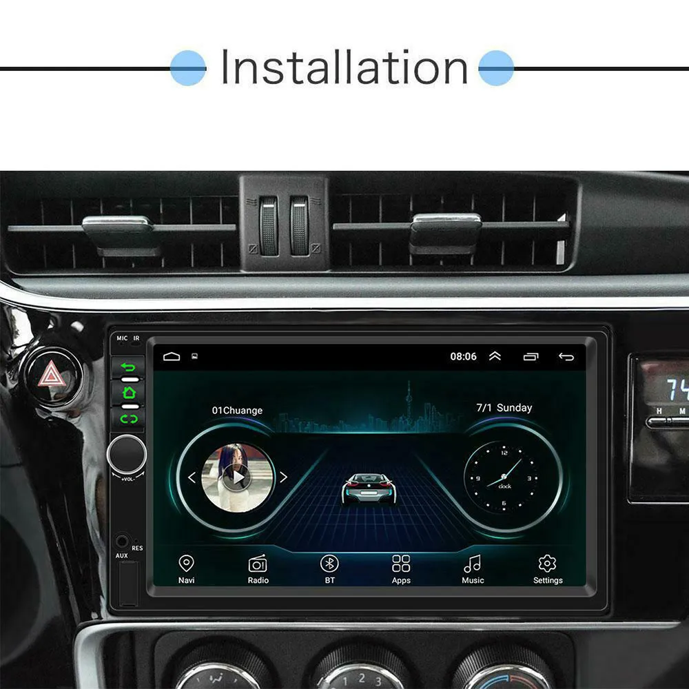 Универсальный 2din Android 9 1 автомобильный Радио мультимедийный плеер GPS навигация 7