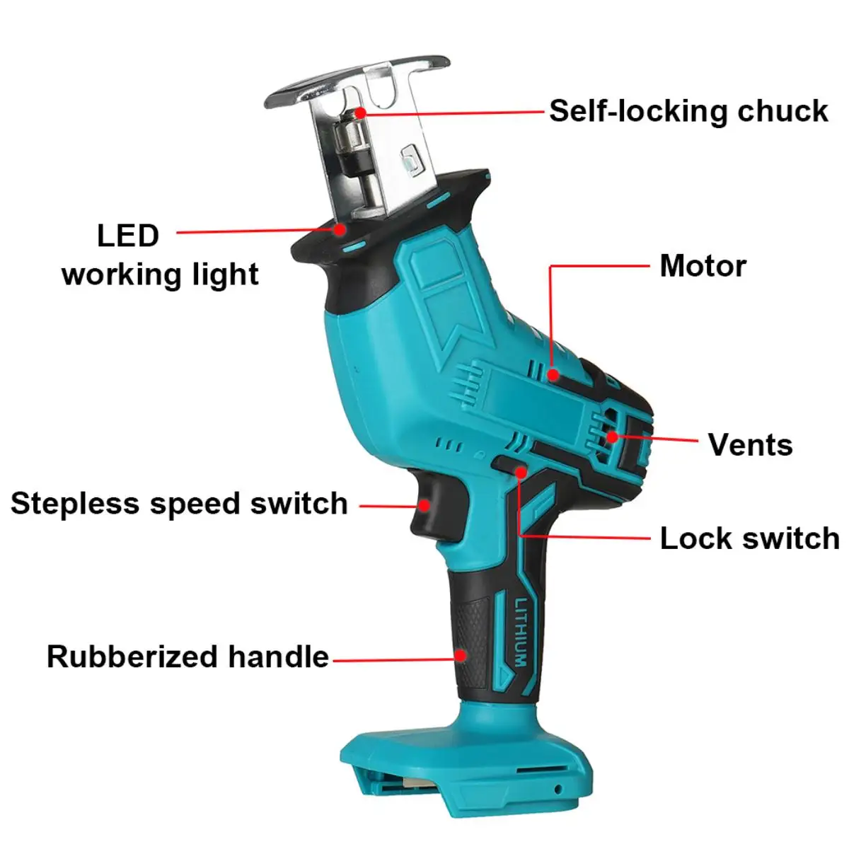 Drillpro Cordless Reciprocating Saw 18V Portable Electric 10Pcs Blades Metal Wood Cutting Machine for Makita Battery | Инструменты