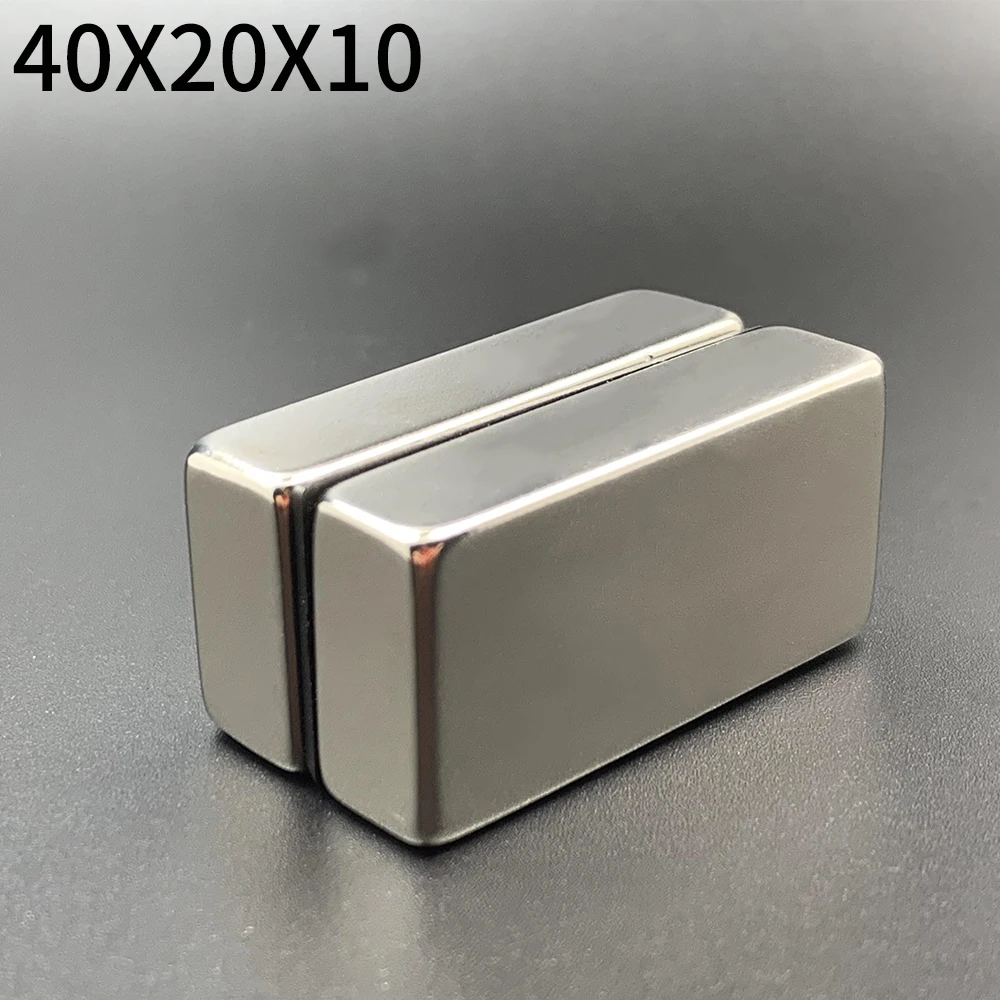 

1 шт неодимовый магнит 40x20x10 N35 квадратный сверхмощный постоянный магнит Блок редкоземельный магнит для холодильника 40*20*10