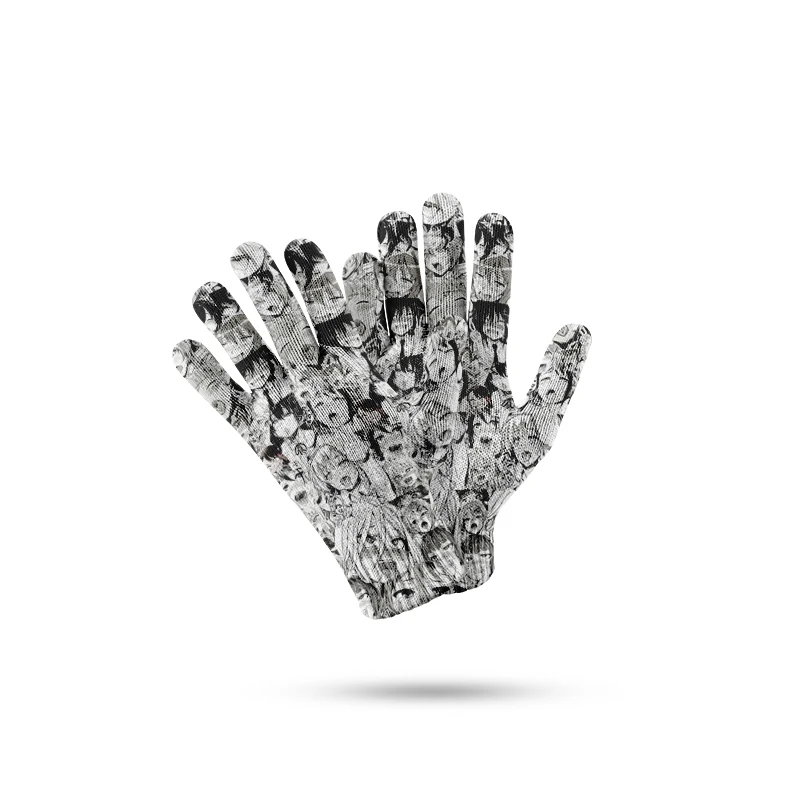 new anime cartoon knitted gloves men women high quality funny mittens for mobile phone tablet pad warm skiing garden work gloves free global shipping