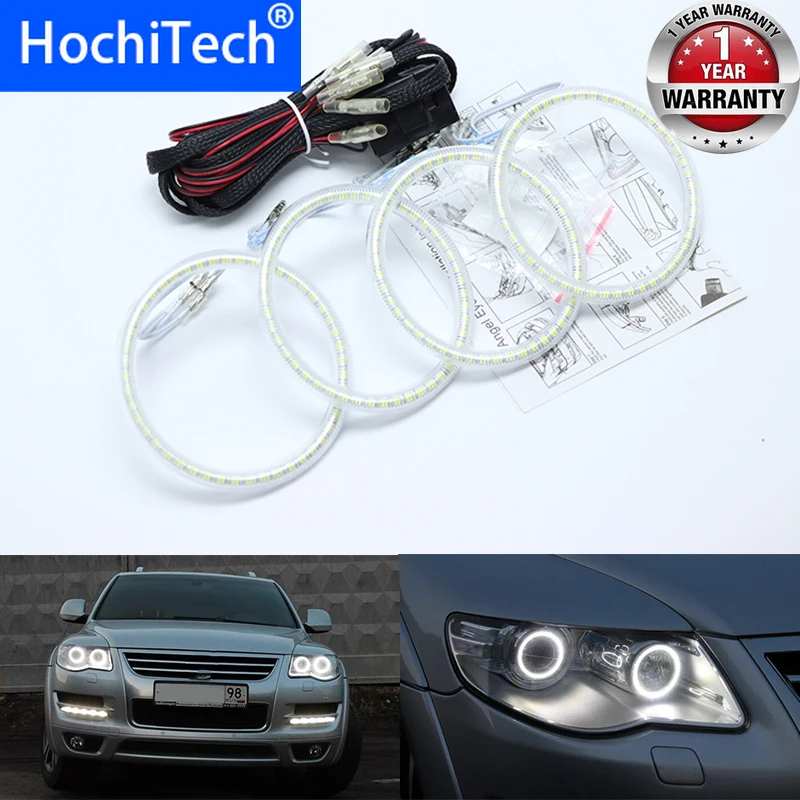 

For Volkswagen Touarg 2007 2008 2009 2010 Ultra bright SMD white LED angel eyes 2600LM 12V halo ring kit daytime running light