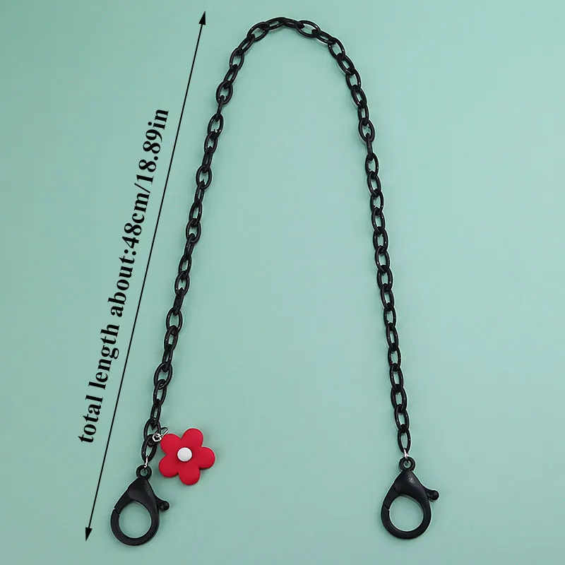 

Candy Color Glasses Mask Hanging Chain 48cm Anti-Loss Anti-Slip Mask Chain Rope Face Mask Holder Mask Hanging Neck Rope for Kids