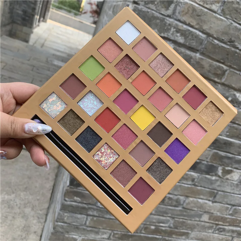 

30 Colors Glitter Eyeshadow Palette Easy to Wear Matte Pigmented Nude Shade Shimmer Eye Shadow Powder Makeup