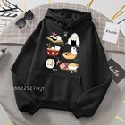 Худи женское хлопковое с круглым вырезом и принтом, свободного покроя