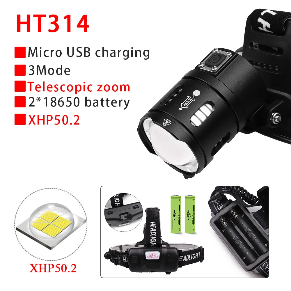 Xhp70.2 Мощный светодиодный налобный фонарь xhp70 18650 Перезаряжаемый usb налобный фонарь xhp50.2 светодиодный налобный фонарь водонепроницаемый внешний аккумулятор Головной фонарь
