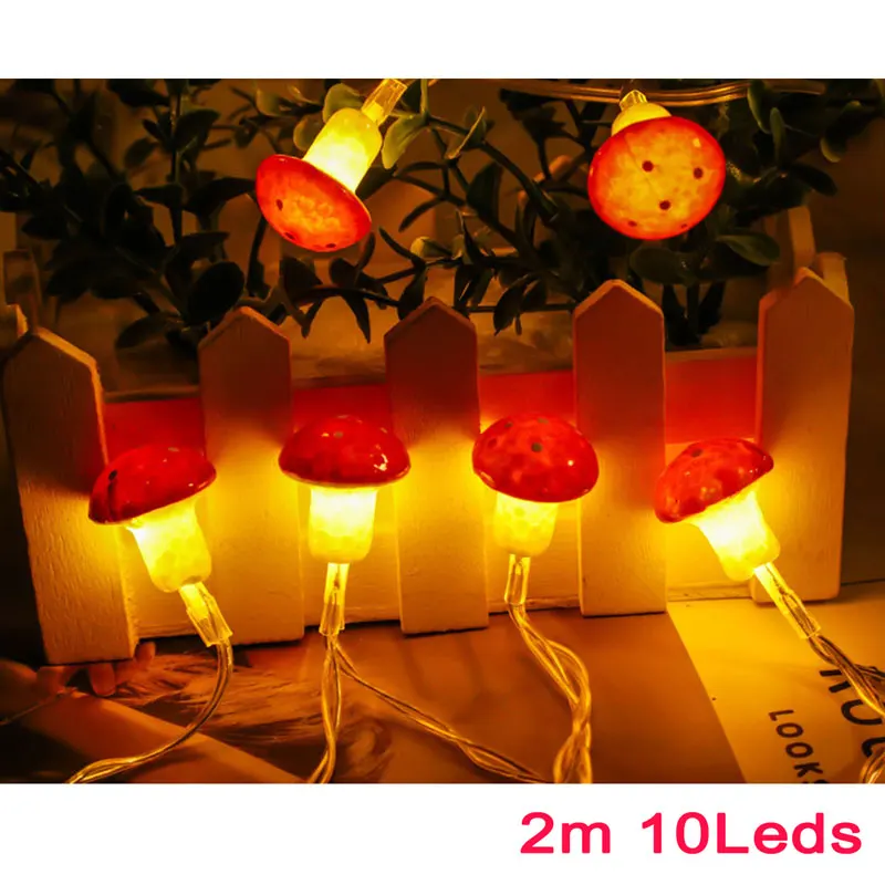 Рождественская светодиодсветильник гирлянда в форме гриба Проволочная