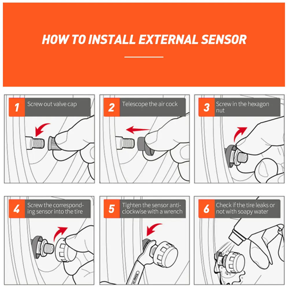 Автомобильная система контроля давления в шинах TPMS на солнечной батарее с USB