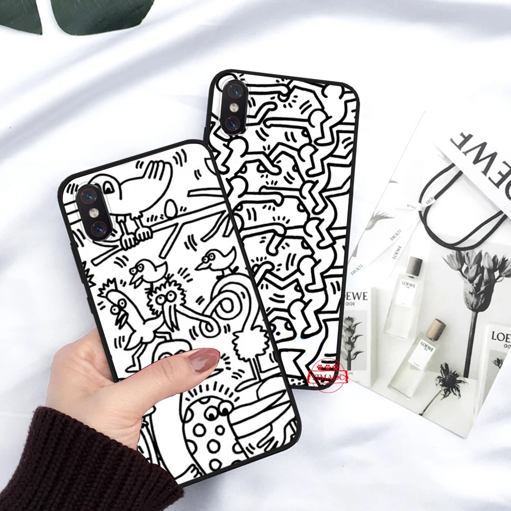 Силиконовый чехол Keith Haring для Xiaomi 6 8 9 SE A1 A2 A3 Lite F1 Mix 2S MAX 3 9T Pro CC9E CC9 |