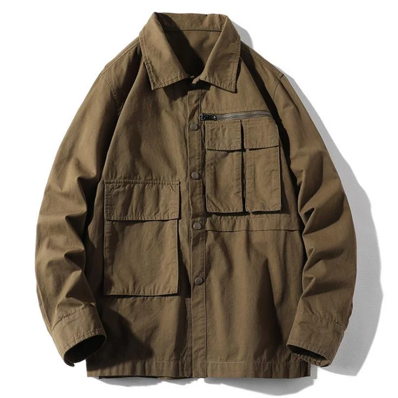

Quality New Arrival Spring Autumn Men Jacket Shirt Coat Casual Fashion Simple Solid Pure Cotton Loose Stylish Male Youth Tops