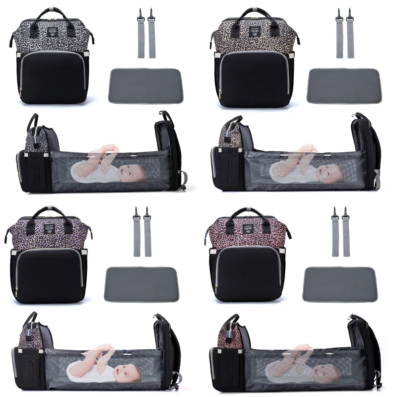 

Large Capacity Folding Crib Mother-baby Backpack Foldable Baby Bed Handbag Travel Nappy Diaper Bags Mummy Carrier