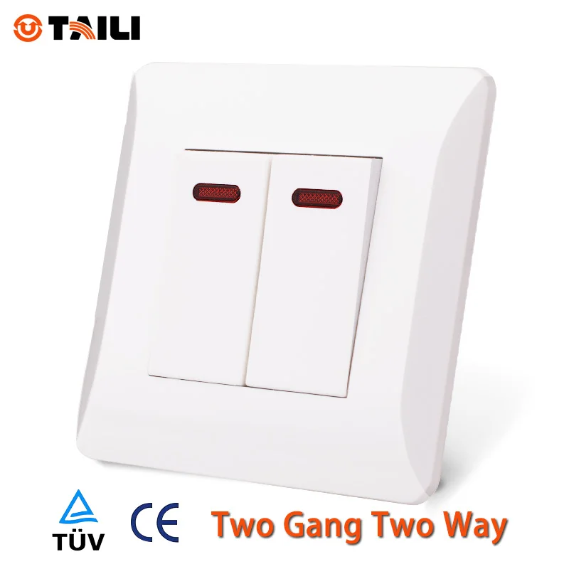 TAILI EU standard two gang way wall switch light TL0613 | Обустройство дома