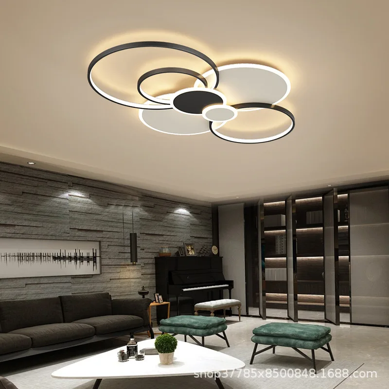 Modern LED Ceiling Lamp for Living Room Bedroom Study Kitchen Gold Black LED Ceiling Lights Dimming For Restaurant Home Fixtures