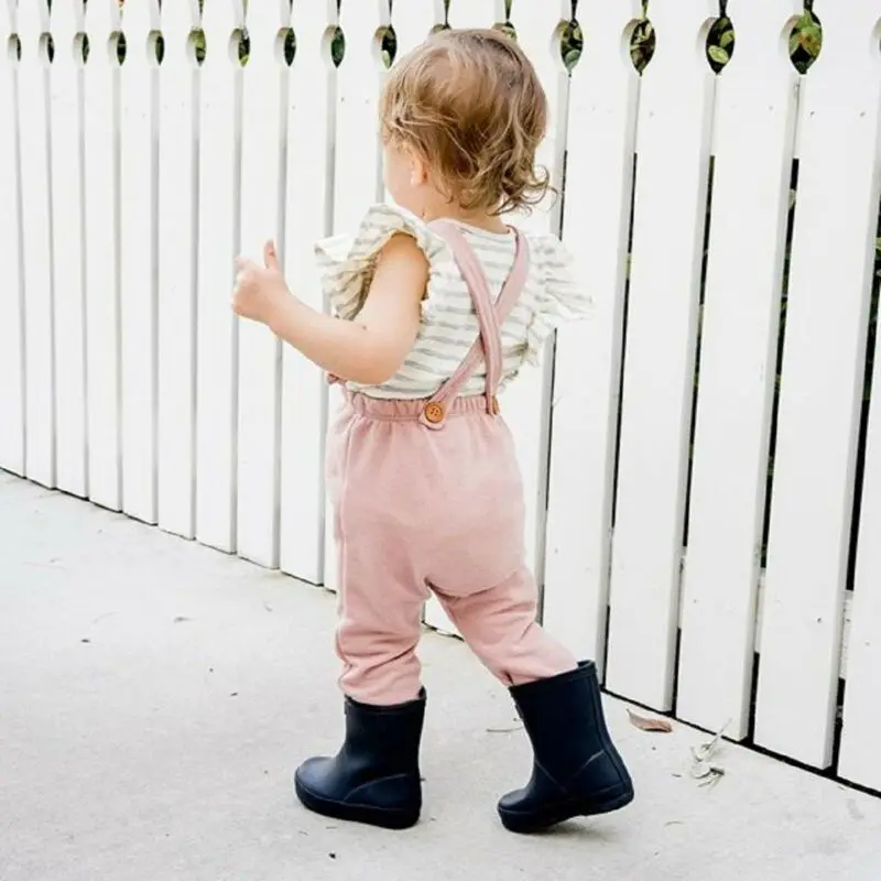 0 3Years для новорожденных младенцев девочек в полоску комбинезоны штаны из мягкого