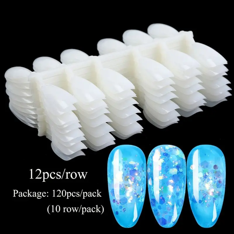 Искусственные палочки для ногтей 120 типсов полировка цветная карта пластиковая