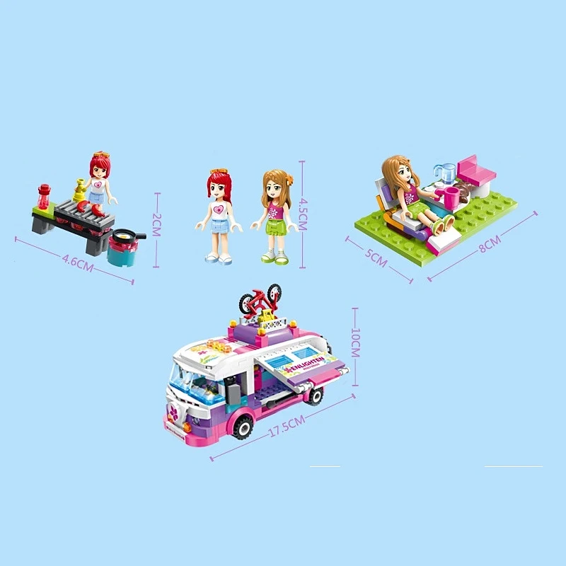 

319Pcs City Girls Car Building Blocks Outing Bus Compatible Friends Educational Bricks Toy for Kids Girsl 6 Years Gifts