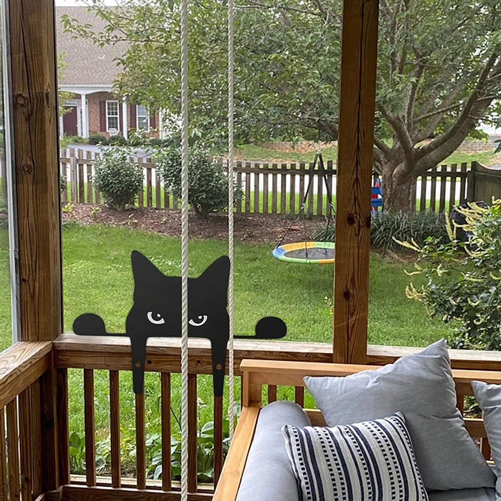 

Hot Sale Black Peeping Cat Garden Decor for Outside Halloween Yard Stakes Witch Decorations ED889