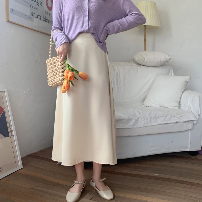 Women Summer elegant OL Skirt Ladies A-Line Fashion Party Office Skirts Solid High Waist | Женская одежда