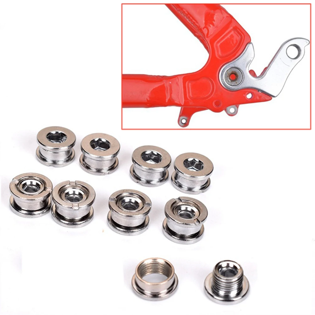 10 Sets Crank Bolts Bike Chainwheel Screws Chainring Crankset and Nuts for Accessory | Спорт и развлечения