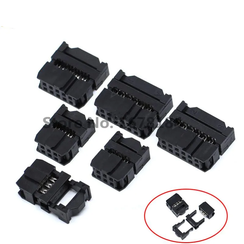 10 шт./набор FC 6P 8P 10P 12P 14P 16P 20P IDC разъем 2x5 Pin Dual Row шаг 2 54 мм контактный кабель