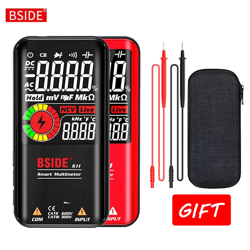 Цифровой мультиметр BSIDE 9999 Т-RMS 3 5 дюйма ЖК-дисплей цветной дисплей тестер