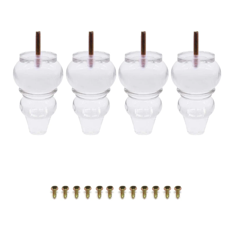 4 шт./компл. 7 дюймов Акриловые ножки для мебели Gourd колено Форма диван шкаф со