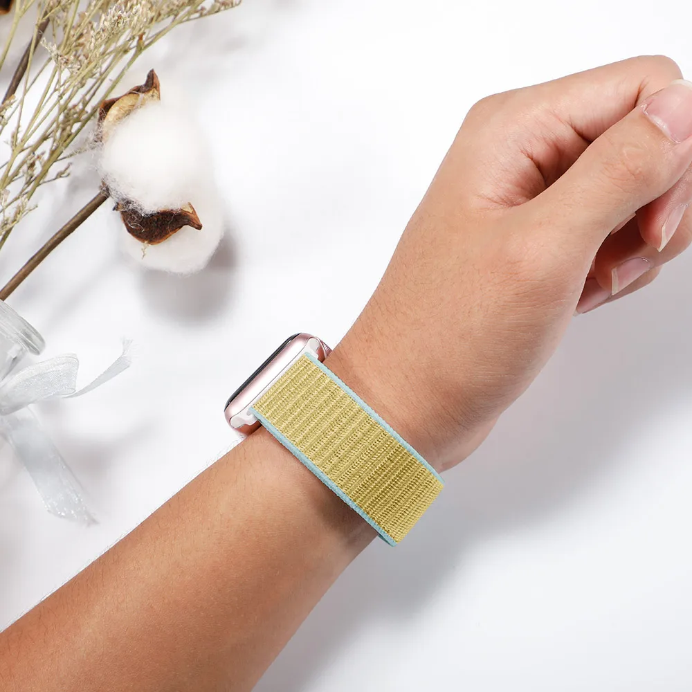 

Nylon Strap For Apple Watch band 44mm 40mm 42mm 38mm Smartwatch Watchband Belt Sport Loop Bracelet iWatch Series 3 4 5 SE 6