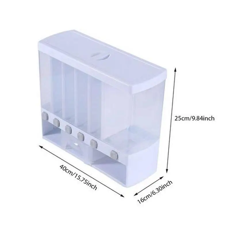 

6-Grid Cereal Dispensers Food Storage Container Kitchen Storage Tank for Cereal Rice Nuts Candy Coffee Bean Snack Grain