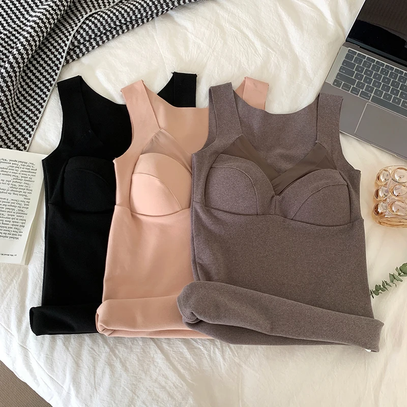 

Шикарная Женская внутренняя одежда с небольшими подтяжками зима 2021 Новинка жилет из бархата утолщенный матовый теплый топ с поясом