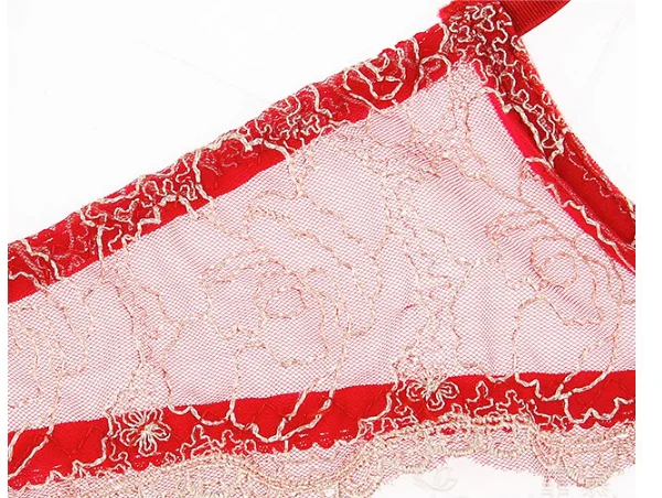 Красный кружевной бюстгальтер с вышивкой комплект нижнего белья сексуальное