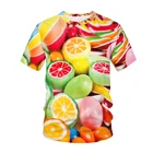 Футболка с изображением монстра из еды, сахара, фруктов, чипсов, гамбургеров, модная мужская и женская футболка с коротким рукавом, топы, футболки для девочек и мальчиков