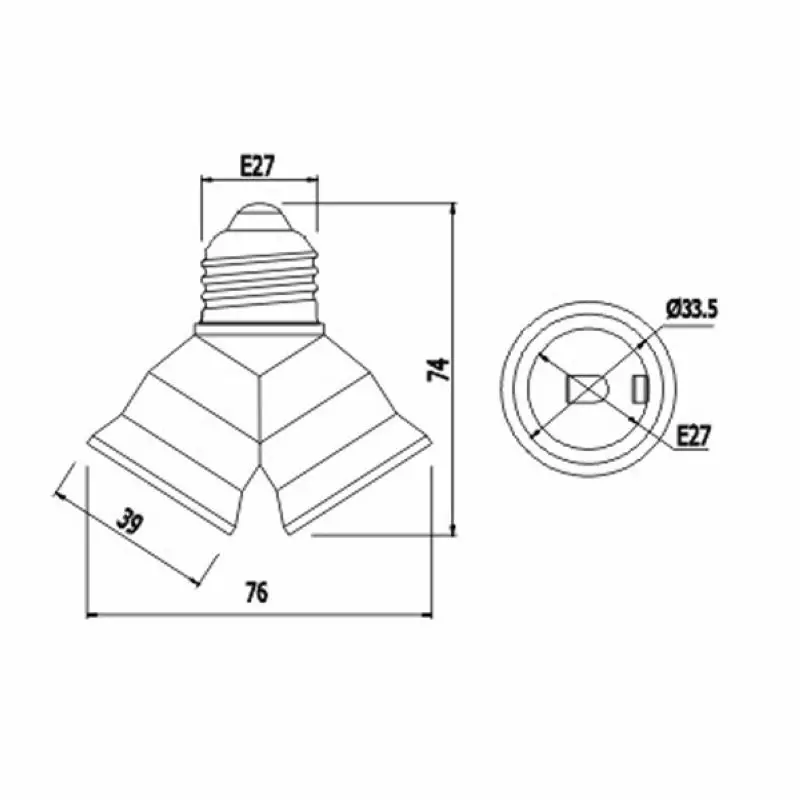 Высококачественный переходник E27 на 2E27 разделитель с цоколем держатель лампы