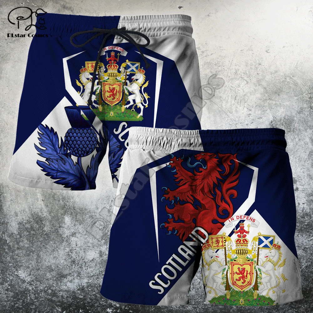 

PLstar Cosmos Scotland Flag National Emblem 3D Printed 2021 Newest Fashion Summer Casual Men's Shorts Harajuku Loose Beach S41