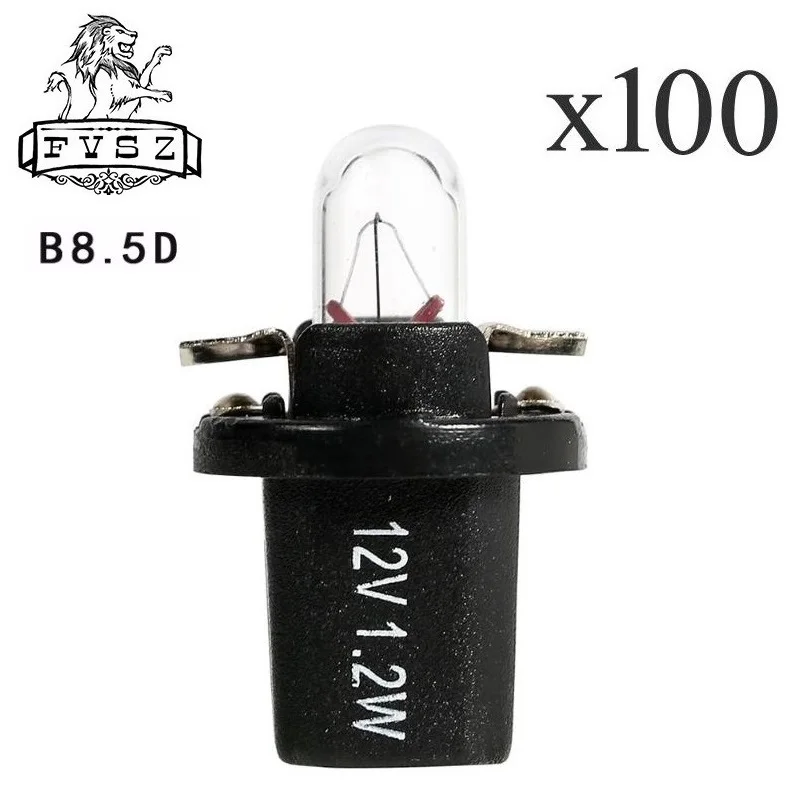 Купи 100Pcs T5 B8.5D B8.4D 12V 1.2W Car Instrument Bulb Dashboard Halogen Glass Tungsten Warm White Keys Signal Lights за 3,419 рублей в магазине AliExpress