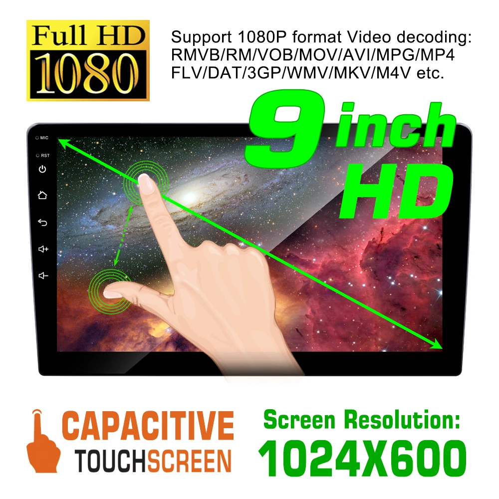 9/10 дюймов 1 din Android автомобильный мультимедийный плеер Авто радио Gps центральный FM