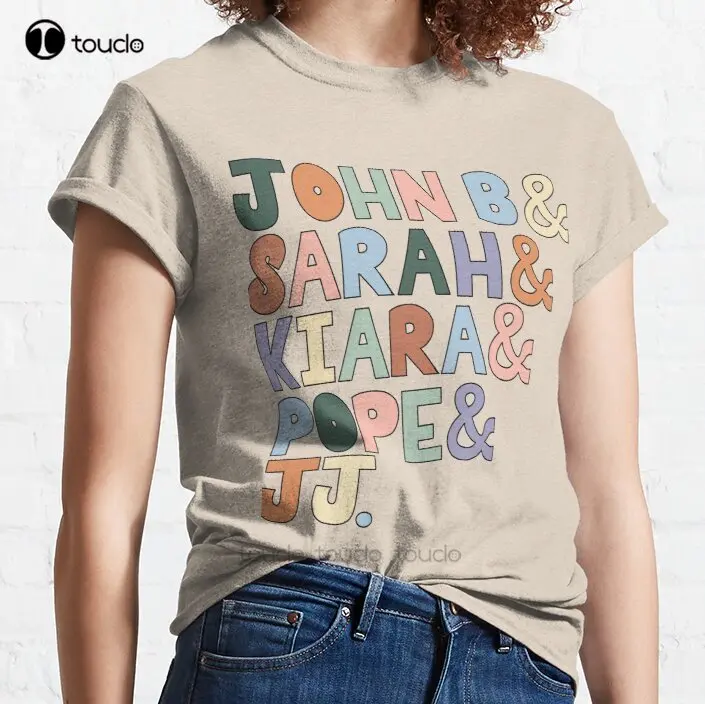 

New The Pogues: John B Sarah Kiara Pope & Jj In Color Classic T-Shirt Cotton Men Tee Shirt