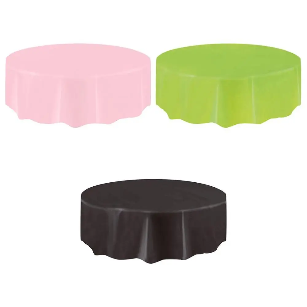 Одноразовая Пластиковая скатерть для стола большая круглая однотонная салфетка