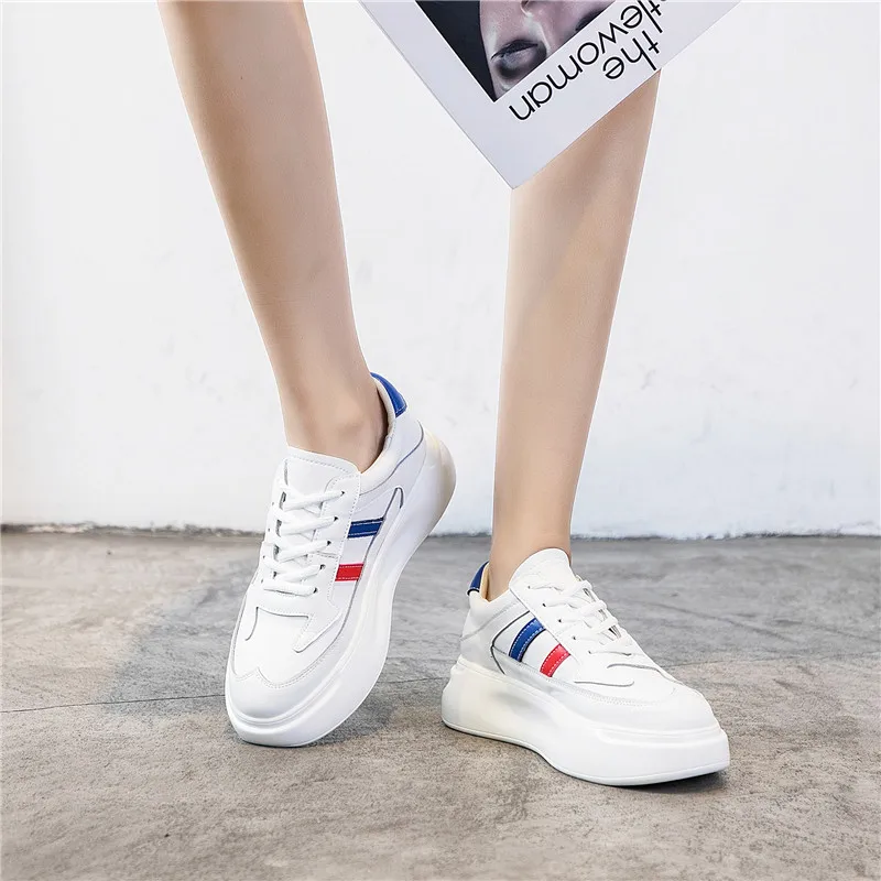 RASMEUP женские белые кроссовки из натуральной кожи на платформе 2020 модные весенние