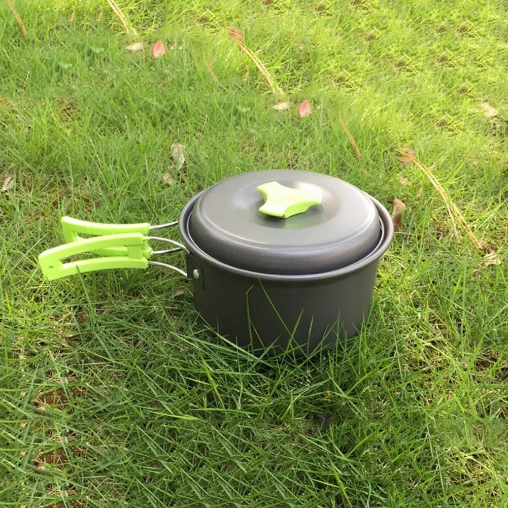 

Camping Cookware Set Aluminum Nonstick Portable Outdoor Tableware Kettle Pot Cookset Cooking Pan Bowl For Hiking Picnic C0Z7