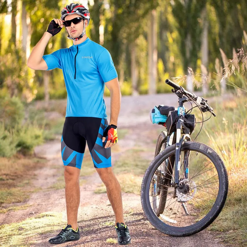 

Lixada Men's Quick Dry Bike Biking Short Sleeve Shirt Ciclismo Cycling Jersey Tops Summer Racing Cycling Clothing Breathable